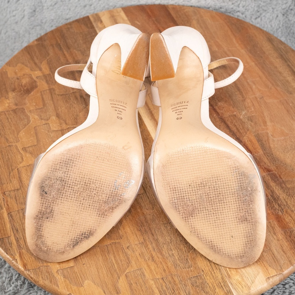 Schutz Josseana Ankle Strap‎ Heel Sandal Rose Beige Size 9.5 B - Picture 6 of 6